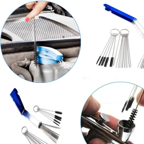 Carburetor Air Brush Cleaning Tool Set Carb Cleaner Kit Carbon Dirt Removal Brushes Needles Jets Cleaning Tool for Car Motorcycle Moped Scooter Engine Maintenance Ready Stock Malaysia